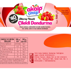 Maraş Usulü Çilekli Dondurma 500 Gr