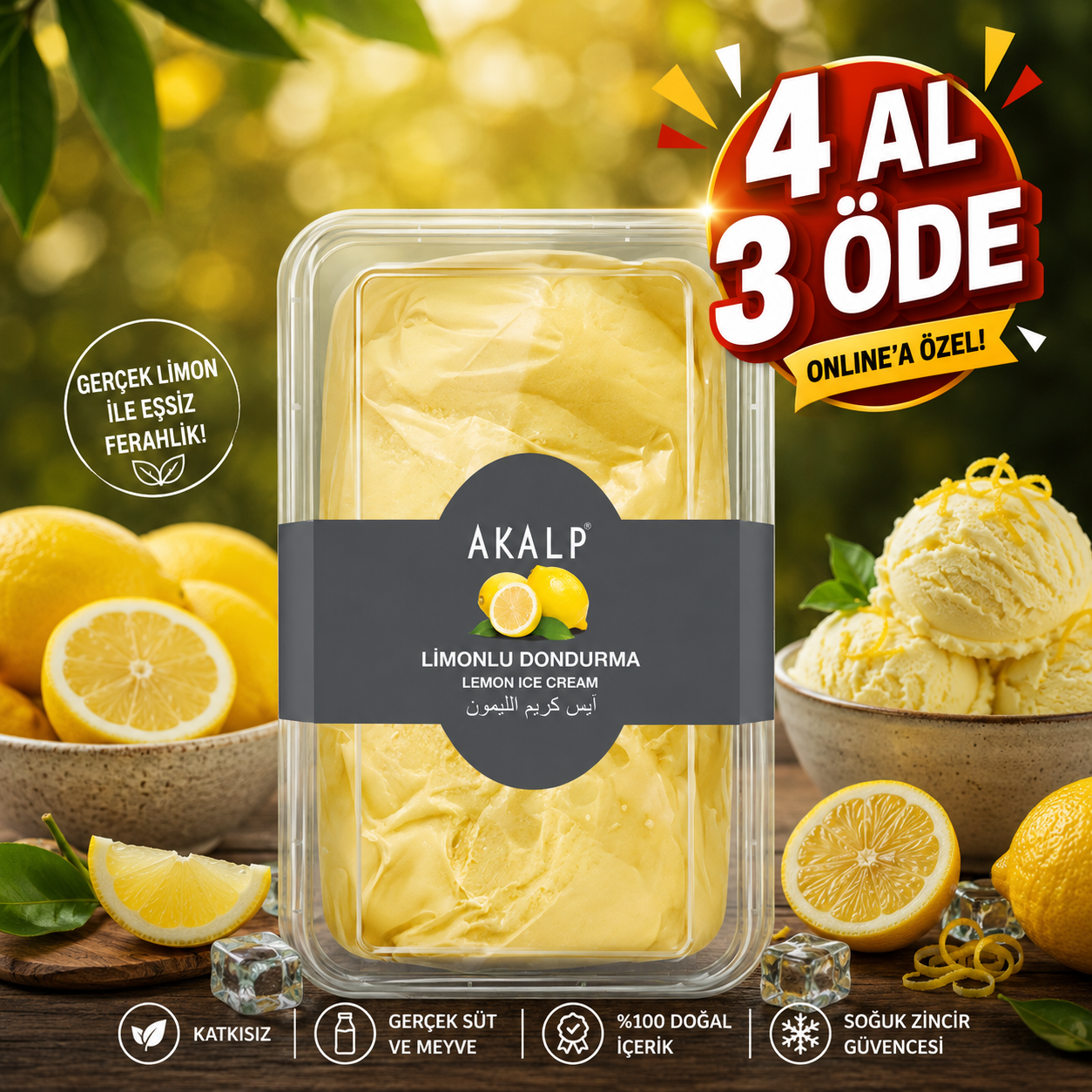 Limonlu Dondurma 500 Gr